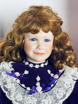 William Tung Collection Scarlett Porcelain Doll 1993 Purple Velvet New LE 8/1k