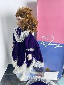 William Tung Collection Scarlett Porcelain Doll 1993 Purple Velvet New LE 8/1k