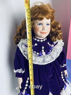 William Tung Collection Scarlett Porcelain Doll 1993 Purple Velvet New LE 8/1k