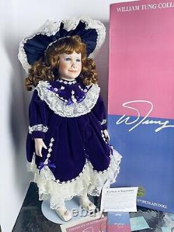 William Tung Collection Scarlett Porcelain Doll 1993 Purple Velvet New LE 8/1k