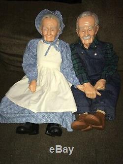 William Wallace Jr Dolls Grandma 31& Grandpa 33 Porcelain Vintage- Very good