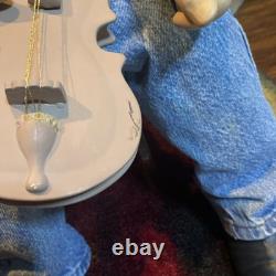 William Wallace Jr Grandma And Grandpa 34 Porcelain Dolls with wooden bench