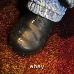 William Wallace Jr Grandma And Grandpa 34 Porcelain Dolls with wooden bench