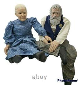 William Wallace Jr. STYLE 35 Elderly Couple Dolls Grandma Grandpa Bearded rare