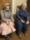 William Wallace Jr Vintage Porcelain Dolls Grandma/grandpa 34in Rocking Chairs