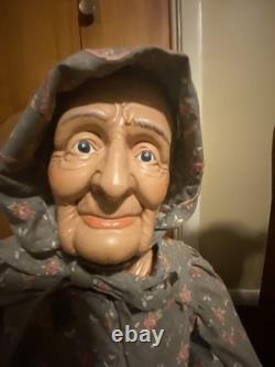 William Wallace Jr Vintage Porcelain Dolls Grandma/Grandpa 34in Rocking Chairs