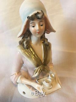 Wonderful vintage porcelain half doll Galluba & Hofmann chocolate girl