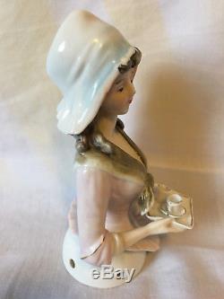 Wonderful vintage porcelain half doll Galluba & Hofmann chocolate girl