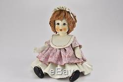 ZAMPIVA Vintage 10 Spaghetti Hair Girl Doll Figurine White Pink Italy A491