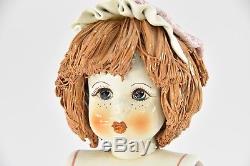 ZAMPIVA Vintage 10 Spaghetti Hair Girl Doll Figurine White Pink Italy A491