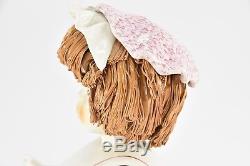 ZAMPIVA Vintage 10 Spaghetti Hair Girl Doll Figurine White Pink Italy A491
