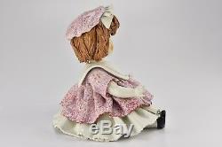 ZAMPIVA Vintage 10 Spaghetti Hair Girl Doll Figurine White Pink Italy A491