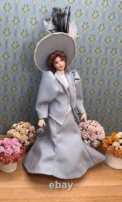 112 Poupée d'artisanat vintage en miniature pour maison de poupée, tête en porcelaine de dame