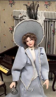 112 Poupée d'artisanat vintage en miniature pour maison de poupée, tête en porcelaine de dame