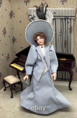 112 Poupée d'artisanat vintage en miniature pour maison de poupée, tête en porcelaine de dame