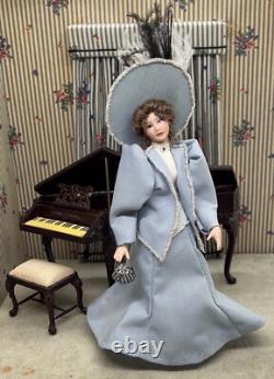 112 Poupée d'artisanat vintage en miniature pour maison de poupée, tête en porcelaine de dame