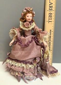 112 Vintage Dollhouse Miniature Doll Victorian Lady Porcelaine Artisanale 6