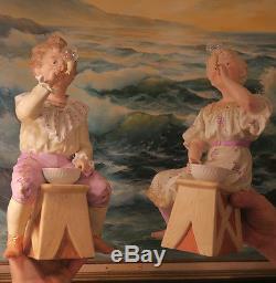 14 Gebruder Heubach Bisque Porcelaine Piano Baby Doll Figurines Antique Vintage