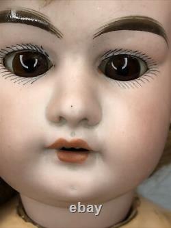 16 Ancienne poupée en biscuit allemande P. Sch Peter Scherf 2/2 avec corps en composition et yeux en verre BR #L