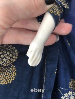 17 Poupée en porcelaine allemande antique tête en Chine Conte Boehme plat 1870 #o