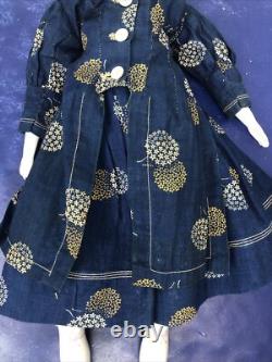 17 Poupée en porcelaine allemande antique tête en Chine Conte Boehme plat 1870 #o