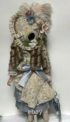 19 A. Marque Doll Tous Porcelaine Tête/armes & Antique Corps Repro Français