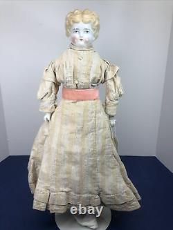 19 Antique Porcelaine Allemande Fabriquée En Chine Tête Low Brow Blond Hertwig 1900-25 #a