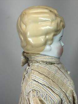 19 Antique Porcelaine Allemande Fabriquée En Chine Tête Low Brow Blond Hertwig 1900-25 #a