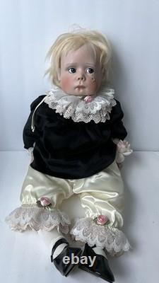 1993 Vtg Original Lee Middeton Tenderness Porcelain Petite Pierrot Bébé Poupée 22 pouces