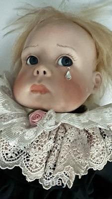 1993 Vtg Original Lee Middeton Tenderness Porcelain Petite Pierrot Bébé Poupée 22 pouces