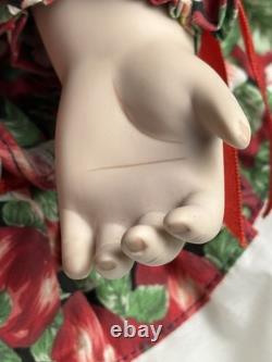 1995 Sharleen Kelsey WHC Poupée en porcelaine rose yeux rouges aimant longs cils vintage