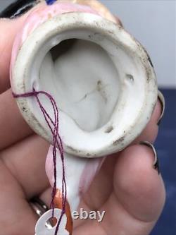 2.5 Poupée en bisque allemande antique demi 1/2 allongée avec turban indien et miroir #CC