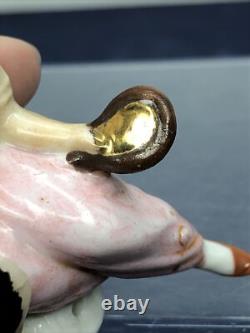 2.5 Poupée en bisque allemande antique demi 1/2 allongée avec turban indien et miroir #CC