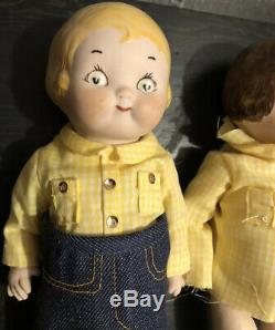 2 Lot Vintage Bisque 9 Doll Vernon Seeley Doll Entiers Signé # 78 1978 Madeline