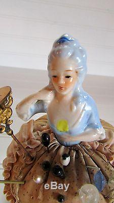 2 Vintage Art Deco Era German Porcelaine Glacée Victorian Half Doll Pincushion