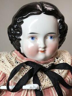 20 Antique German Porcelain China Head Doll Aw Kister High Brow 1860-80s #a