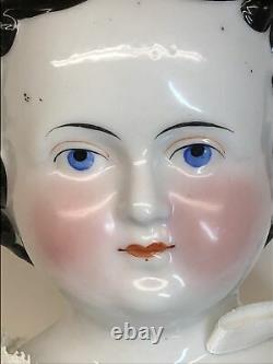 20 Antique German Porcelain China Head Doll Aw Kister Low Brow 1860-80s #a