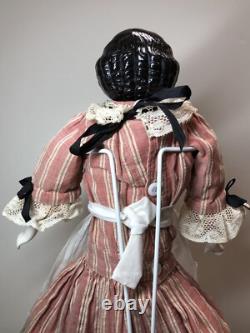 20 Poupée en porcelaine allemande antique tête en Chine AW Kister High Brow 1860-80 #A