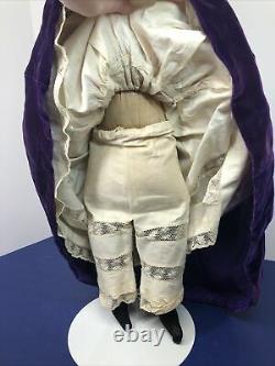 22 Antique Porcelaine Allemande Chine Tête Kling Bell Blonde Early Cloth Body #sc5