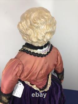 22 Tête en porcelaine allemande antique Kling Bell blonde corps de poupée précoce #SC5