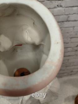 22 Waklure Allemagne Poupée en Tête Bisque Parfaite, Grand Corps en Composition, Robe en Broderie Blanche