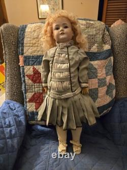 23 Pouces CM Bergmann/Waltershausen 1916, BJD Œil Endormi En Robe Verte Ancienne