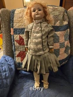 23 Pouces CM Bergmann/Waltershausen 1916, BJD Œil Endormi En Robe Verte Ancienne