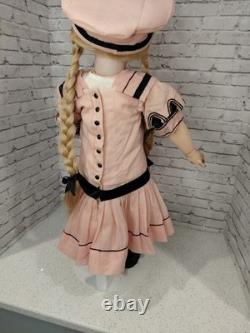 24 Tête Jumeau en biscuit impeccable, robe française ancienne