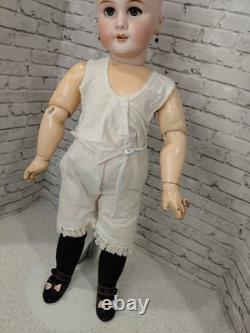 24 Tête Jumeau en biscuit impeccable, robe française ancienne