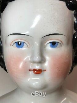 25 Antique Porcelaine Allemande Kistner China Doll Belle Flat Top Coiffure