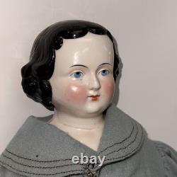 25 Poupée en porcelaine chinoise à eyeliner rouge Flattop antique allemande A W Fr. Kister 1860-70's #L