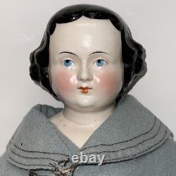 25 Poupée en porcelaine chinoise à eyeliner rouge Flattop antique allemande A W Fr. Kister 1860-70's #L