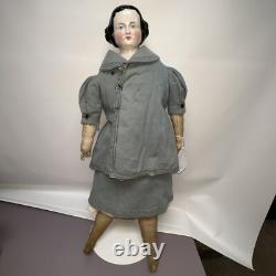 25 Poupée en porcelaine chinoise à eyeliner rouge Flattop antique allemande A W Fr. Kister 1860-70's #L