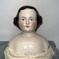 25 Poupée en porcelaine chinoise à eyeliner rouge Flattop antique allemande A W Fr. Kister 1860-70's #L